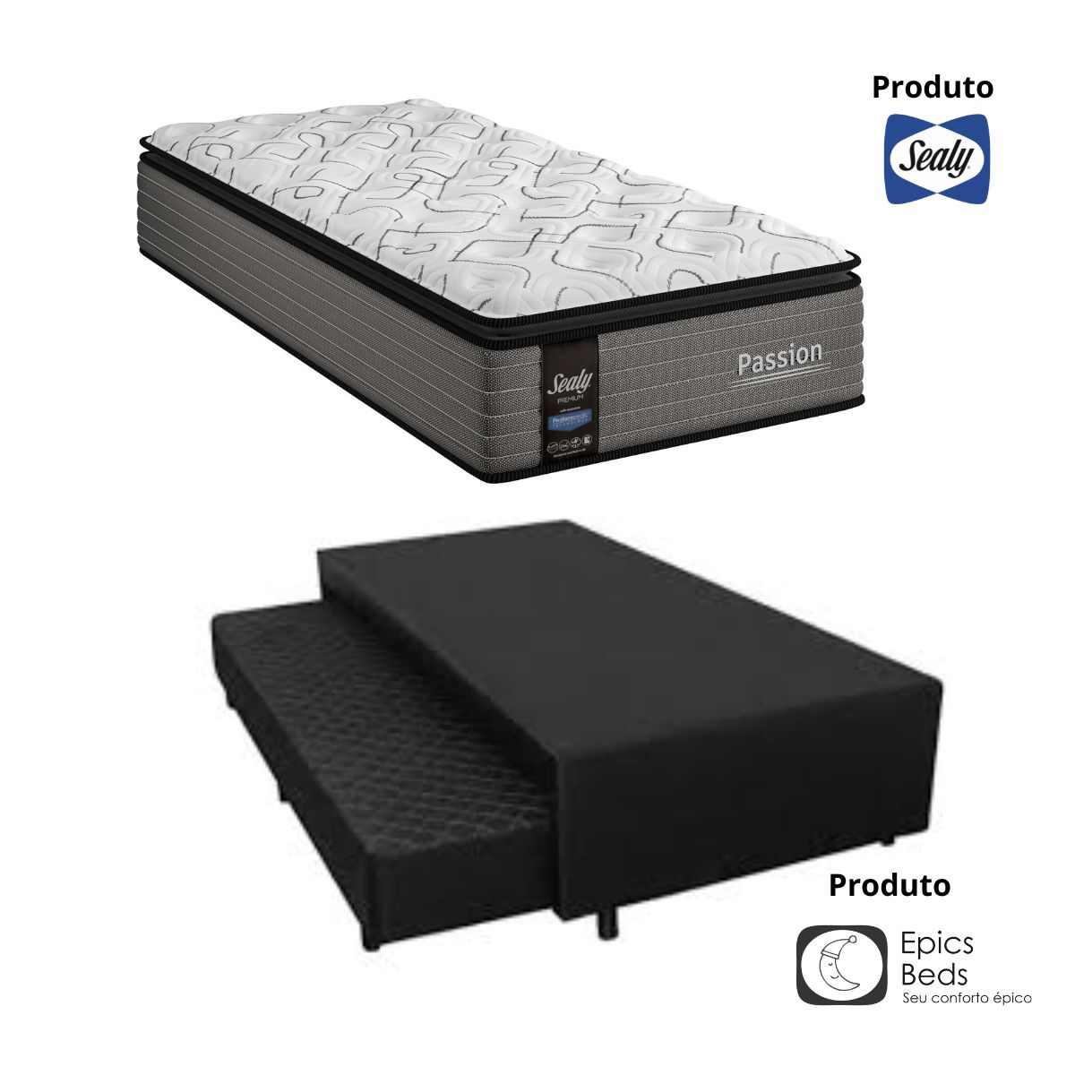 bicama sealy passion Bicama +Colchão Passion Sealy 0.88x188 - Imagem 1